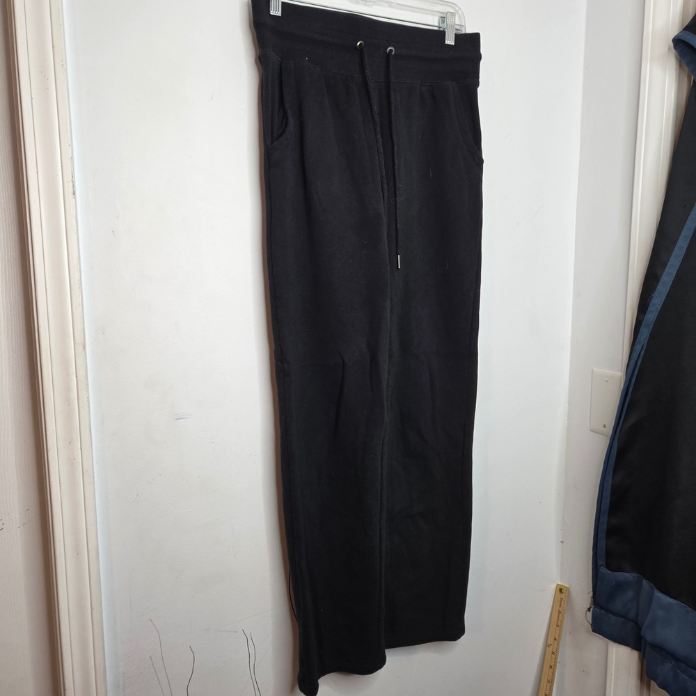 Champion C9 Womens Black Wide Leg High Rise Fleece Sweatpants Size M
